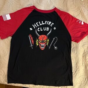 Hellfire Club Men's Graphic Tee - Red and Black
